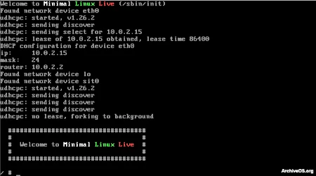 minimal linux live